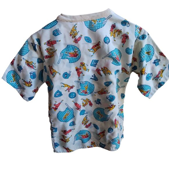 Vintage 1960's Womens Small XS T-SHIRT HOME MADE PILLOWCASE FOOTBALL PRINT - Picture 2 of 5